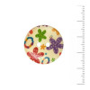 Bouton en bois à motif fleuri 25 mm - Grandes Fleurs Multicolores