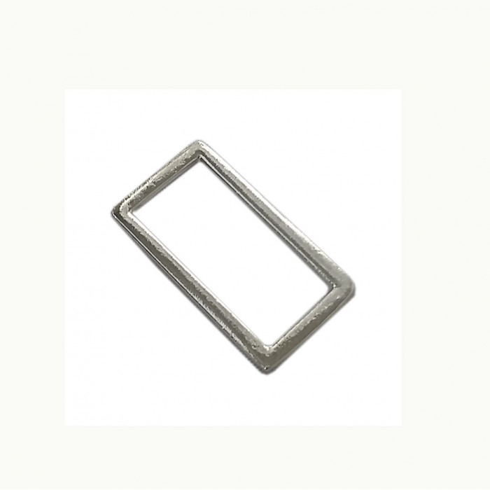 Perle en métal rectangulaire argent 36mm x1