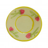 Breloque assiette fleurie - jaune x1