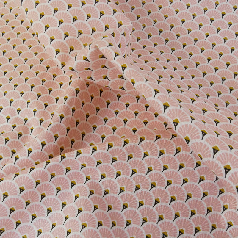 Tissu cretonne coton Bois de rose - Oeko tex