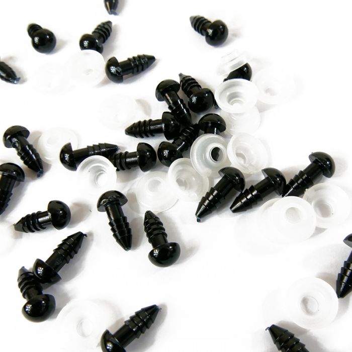 OPITEC - LOISIRS SCIENCES CREATIVITE  Yeux de sécurité, noir, 6 mm, 10  pièces