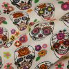 Tissu cretonne calavera - écru x 10 cm