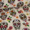 Tissu cretonne calavera - écru x 10 cm