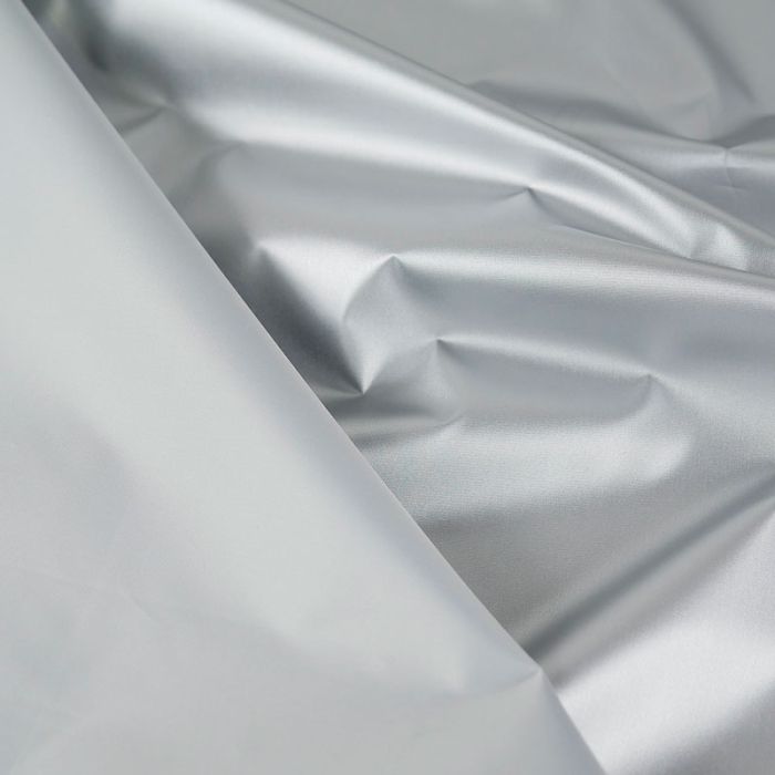 Tissu doublure thermique épaisse Isoline Blanc / Argent - Self Tissus