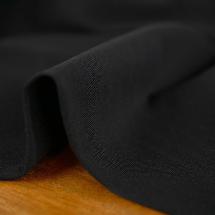Tissu coton Enduit uni noir - Oeko tex