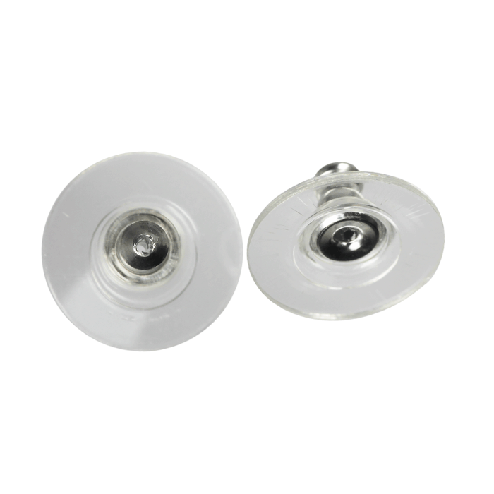 Poussoirs pour boucles d'oreilles laiton et nylon 12 mm x 10