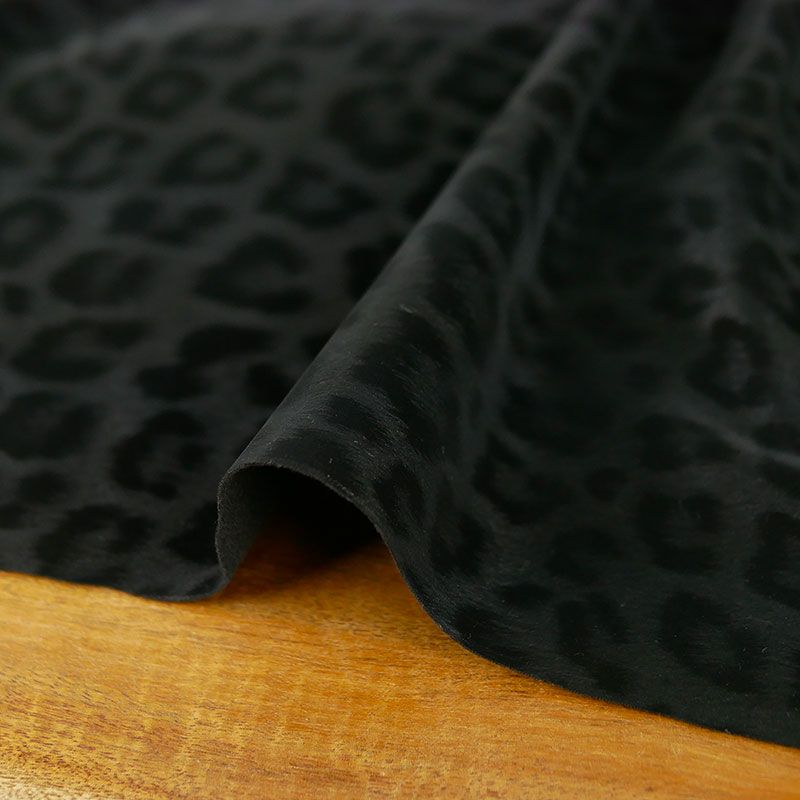 Tissu suédine coloris noir - idéal vêtements, accessoires et sacs
