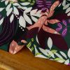 Tissu viscose fleurs tropicales - vert foncé x 10 cm