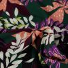 Tissu viscose fleurs tropicales - vert foncé x 10 cm