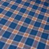 Tissu coton tartan carreaux camel - bleu x 10 cm