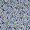 Tissu jersey fin fleurs Jollia - bleu x 10 cm