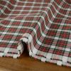 Tissu fin tartan coton haute couture - rouge x 10 cm