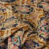 Tissu viscose motif oriental - jaune ocre x 10 cm