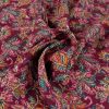 Tissu viscose fleurs persanes - bordeaux x 10 cm