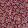 Tissu viscose fleurs persanes - bordeaux x 10 cm