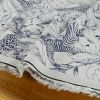 Tissu viscose motifs savane - écru x 10 cm