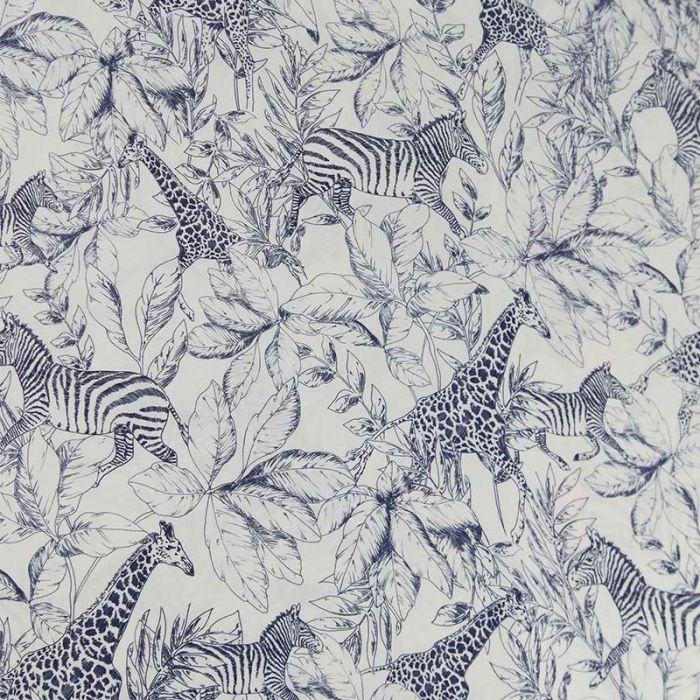 Tissu viscose motifs savane - écru x 10 cm