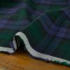 Tissu voile coton tartan haute couture - bleu vert x 10 cm