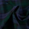 Tissu voile coton tartan haute couture - bleu vert x 10 cm