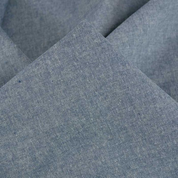 Tissu chambray haute couture – bleu marine x 10 cm