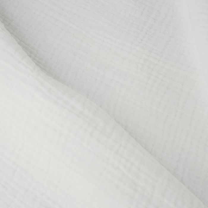 Tissu double gaze bio - blanc x 10 cm