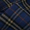 Tissu lainage cachemire tartan haute couture - bleu marine x 10 cm