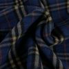 Tissu lainage cachemire tartan haute couture - bleu marine x 10 cm