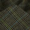 Tissu lainage fin tartan haute couture - gris clair x 10 cm