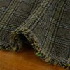 Tissu lainage fin tartan haute couture - gris clair x 10 cm