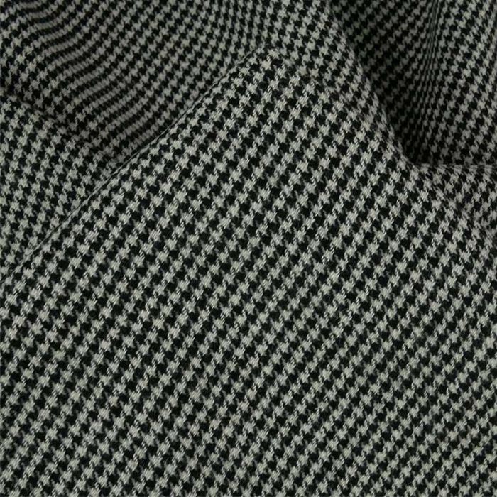 Tissu lainage fin pied de poule haute couture - gris clair x 10 cm