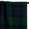 Tissu lainage tartan haute couture vert - bleu marine x 10 cm