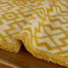 Tissu lainage coton tribal haute couture - jaune x 10 cm