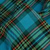 Tissu lainage coton tartan haute couture - bleu x 10 cm