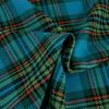 Tissu lainage coton tartan haute couture - bleu x 10 cm