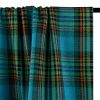 Tissu lainage coton tartan haute couture - bleu x 10 cm