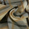 Tissu lainage fin tartan haute couture - beige x 10 cm