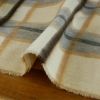 Tissu lainage fin tartan haute couture - beige x 10 cm