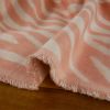 Tissu lainage coton zébré haute couture - rose x 10 cm