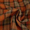 Tissu lainage coton tartan haute couture - orange x 10 cm