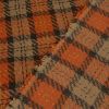 Tissu lainage coton tartan haute couture - orange x 10 cm