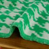 Tissu lainage coton pied de poule haute couture - vert x 10 cm