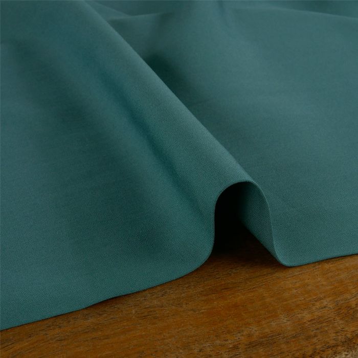 Tissu popeline viscose bambou uni - bleu vert x 10 cm