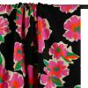 Tissu twill viscose fleurs abstraites fuchsia - noir x 10 cm