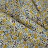 Tissu popeline coton petites fleurs - jaune x 10 cm