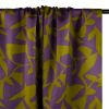 Tissu satin coton motif abstrait violet - vert olive x 10 cm