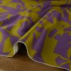 Tissu satin coton motif abstrait violet - vert olive x 10 cm