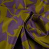 Tissu satin coton motif abstrait violet - vert olive x 10 cm