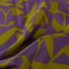 Tissu satin coton motif abstrait violet - vert olive x 10 cm