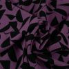 Tissu popeline viscose stretch abstrait - violet x 10 cm