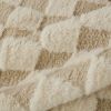 Tissu fausse fourrure bouclettes damiers - beige